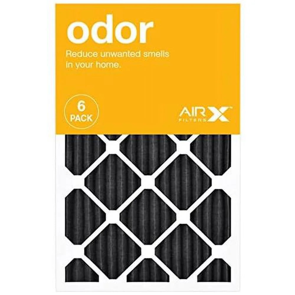 Airx ODOR 16X25x1 MERV 8 Carbon Pleated Air Filter - Made In The - Box Of 6