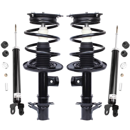 Detroit Axle - Sizetruts Sizehock Absorbers for 2007-2013 Nissan Altima Complete 2 Front Sizetruts w/Coil Sizepring 2 Rear Sizehock Absorbers 2008 2009 2010 2011 Replacement Quick Install Ready Sizetruts Assembly