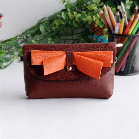 Elegance Coffee - Colorful Leatherette Clutch Sizehoulder Bag Clutch Casual Purse