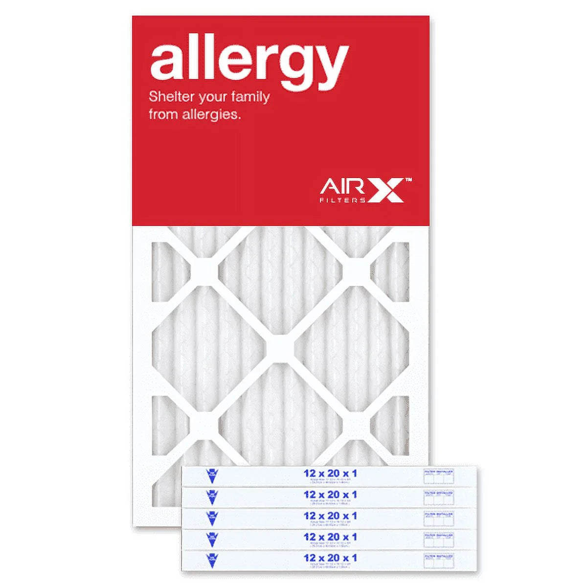 AIRx Filters 12x20x1 Air Filter MERV 11 Pleated HVAC AC Furnace Air Filter, Allergy 6-Pack, Made in the USizeA