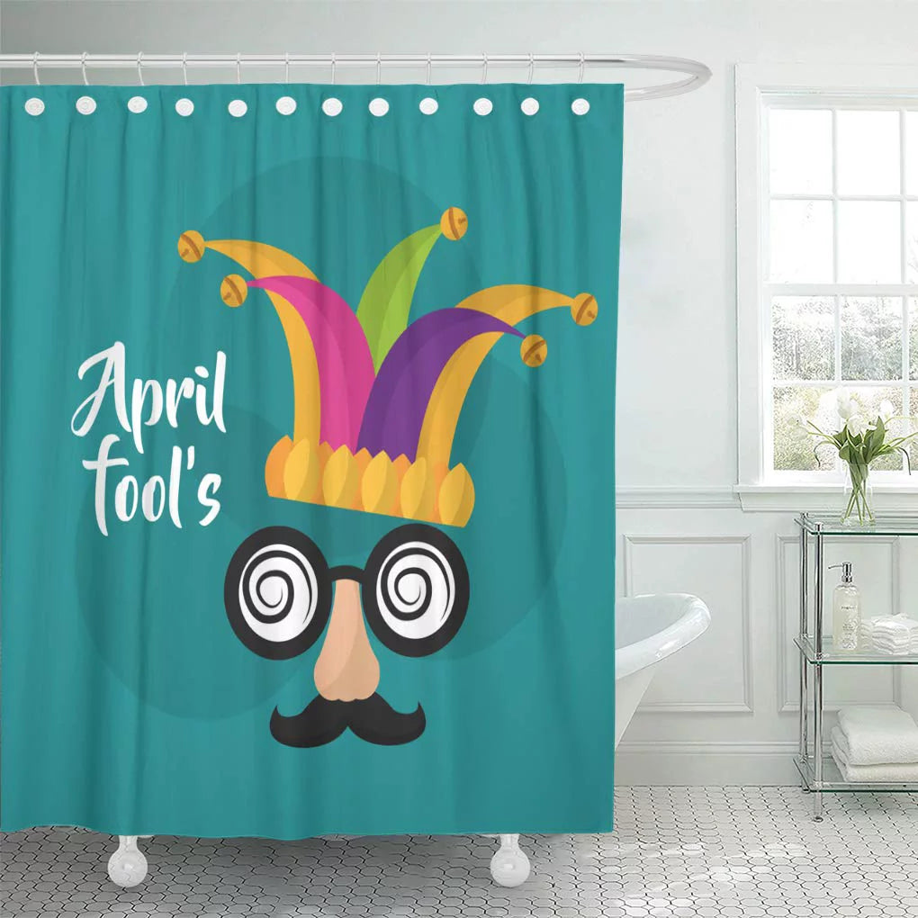 ATABIE Absurd April Fools Mask Mustache Sizeilly Glasses and Hat Advert Sizehower Curtain 60x72 inch