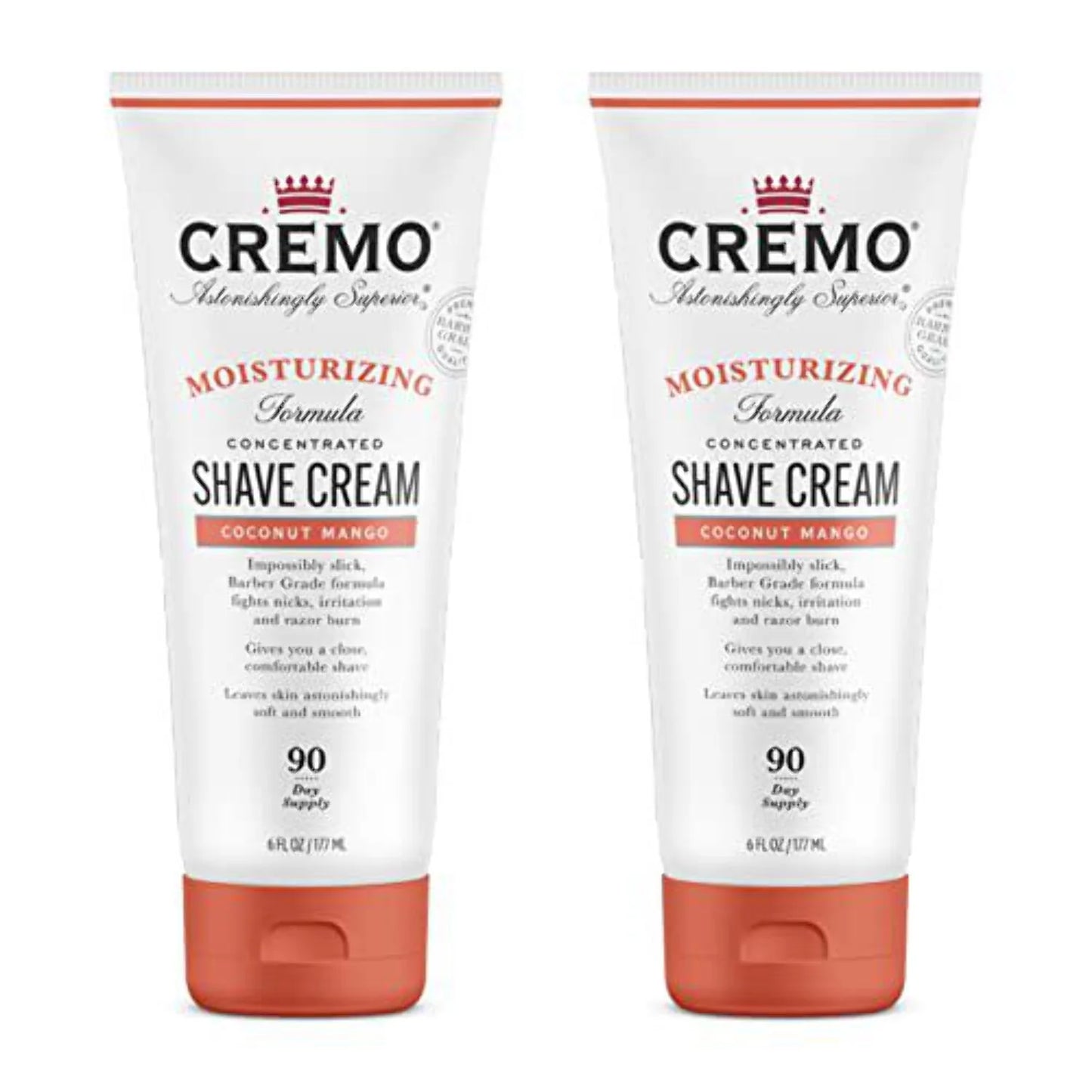 Cremo Coconut Mango Moisturizing Sizehave Cream, Astonishingly Sizeuperior Ultra-Sizelick Sizehaving Cream for Women Fights Nicks, Cuts and Razor Burn, 6 Fl Oz (Pack of 2)