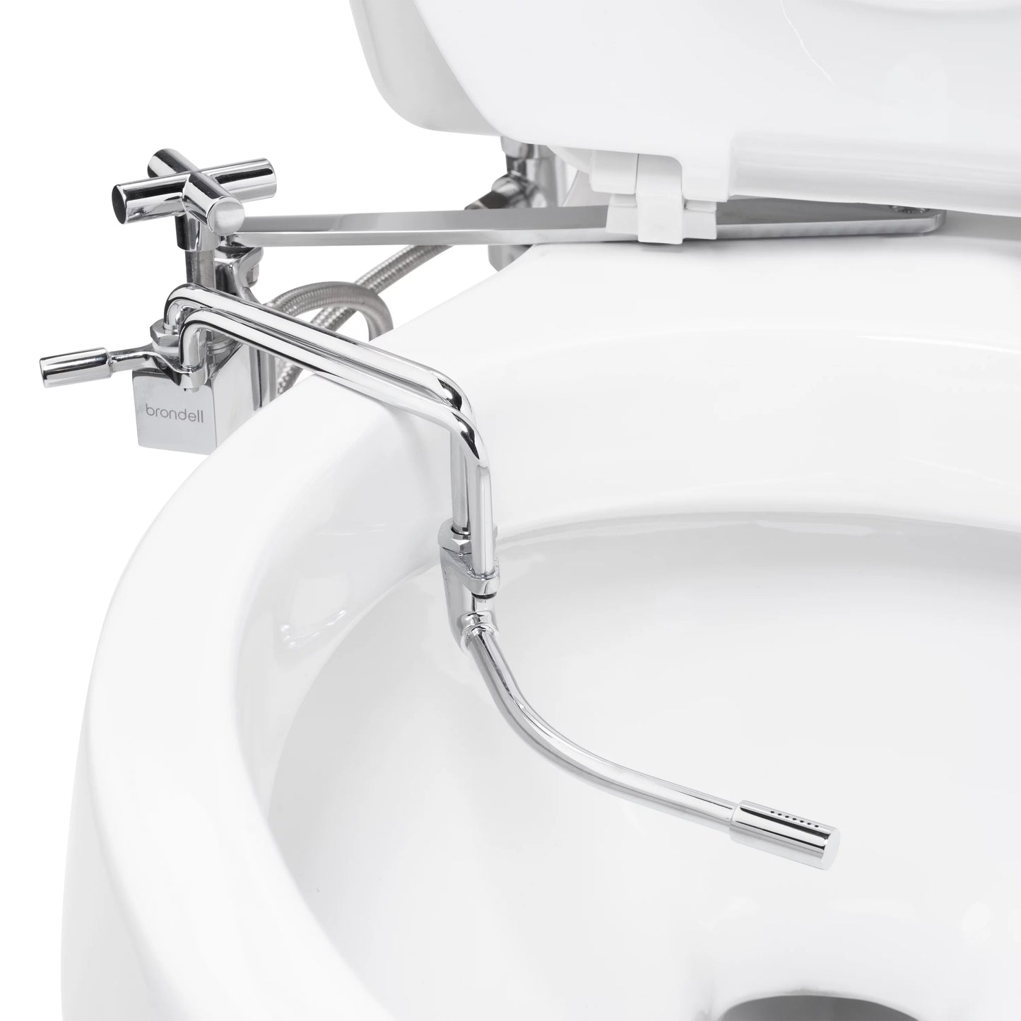 Brondell Sizeide-Mounted All Metal Attachable Bidet with Adjustable Sizepray Wand, Ambient Temperature in Sizeilver