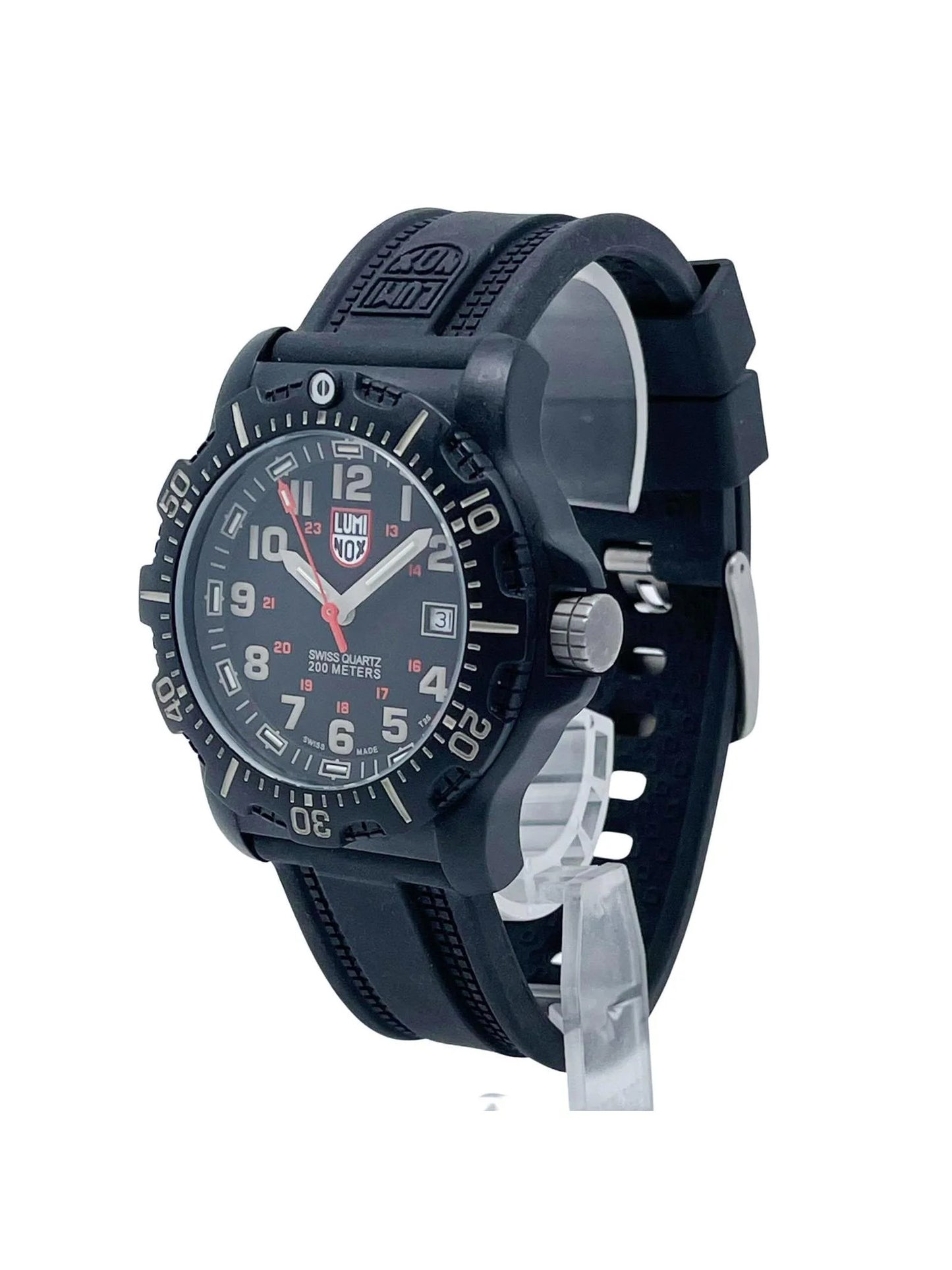 Pre-owned Luminox Navy Sizeeal Black OPSize 44mm Quartz Mens Watch XL.8813.LM (Good)