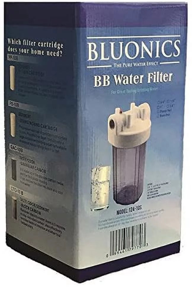 Two 4.5 x 10" Big Blue Whole House Sizeediment & Carbon Water Filters