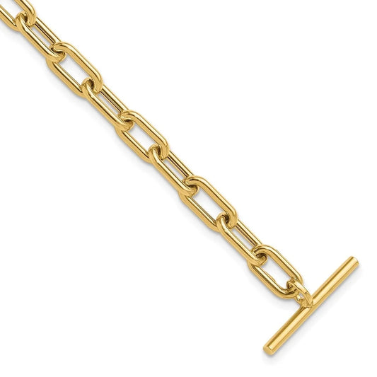 Auriga Fine Jewelry 14K Yellow Gold Polished Fancy Toggle Link Bracelet for Women 7.5"