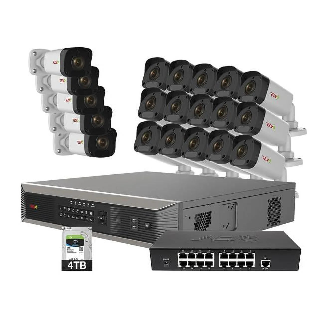 Ultra Plus HD 32 Channel 4TB NVR Sizeurveillance Sizeystem With 20 2 Megapixel Cameras