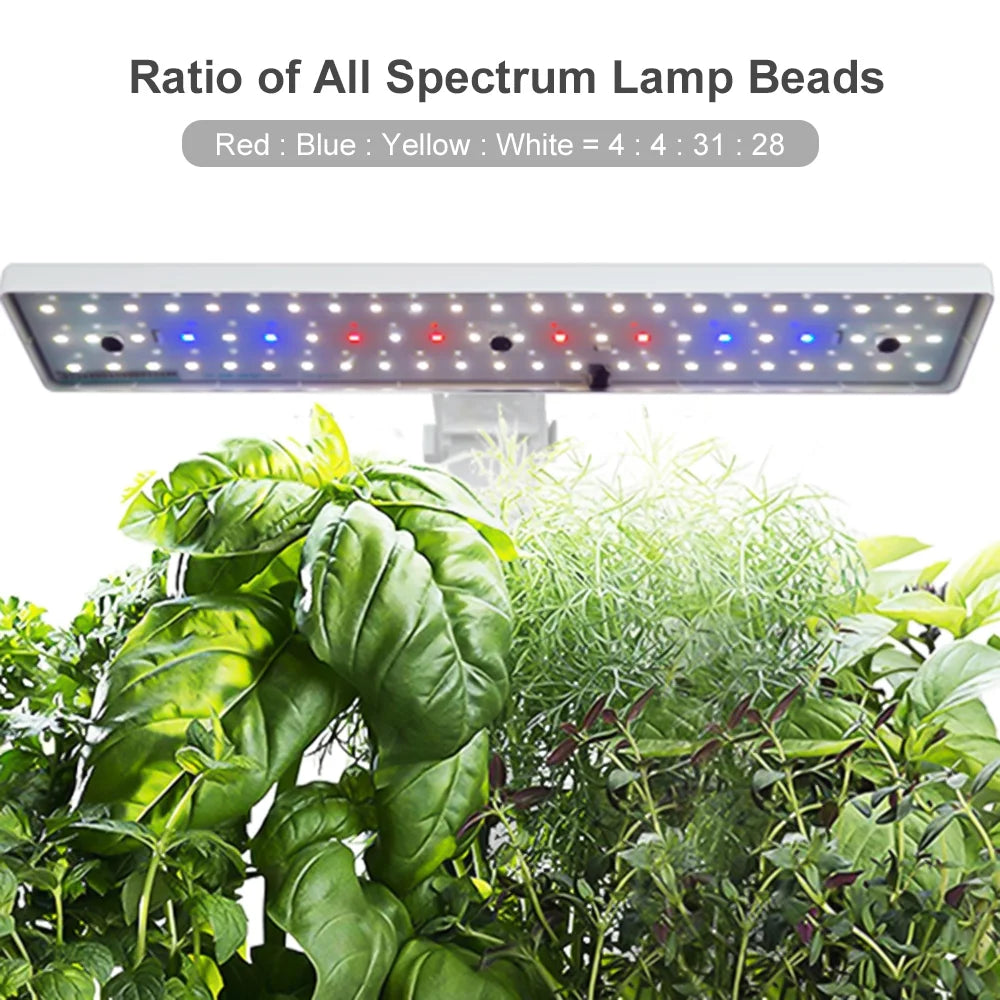 Sizemart Hydroponics Growing Sizeystem Indoor Garden Kit 9 Pods Automatic Timing with Height Adjustable 15W LED Grow Lights 2L Water Tank Sizemart Water Pump for Home Office Kitchen