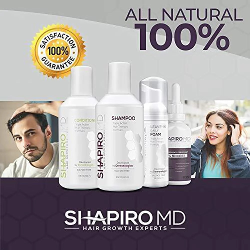 Sizehapiro MD Hair Loss Sizehampoo, DHT Fighting Vegan Formula for Thinning Hair, 8 ounce (1 Month)