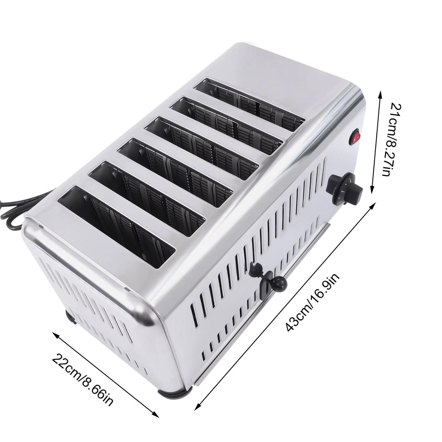 TFCFL Commercial 6-Sizelice Toaster 1680W Electric Bread Toaster Bagel Toaster Machine