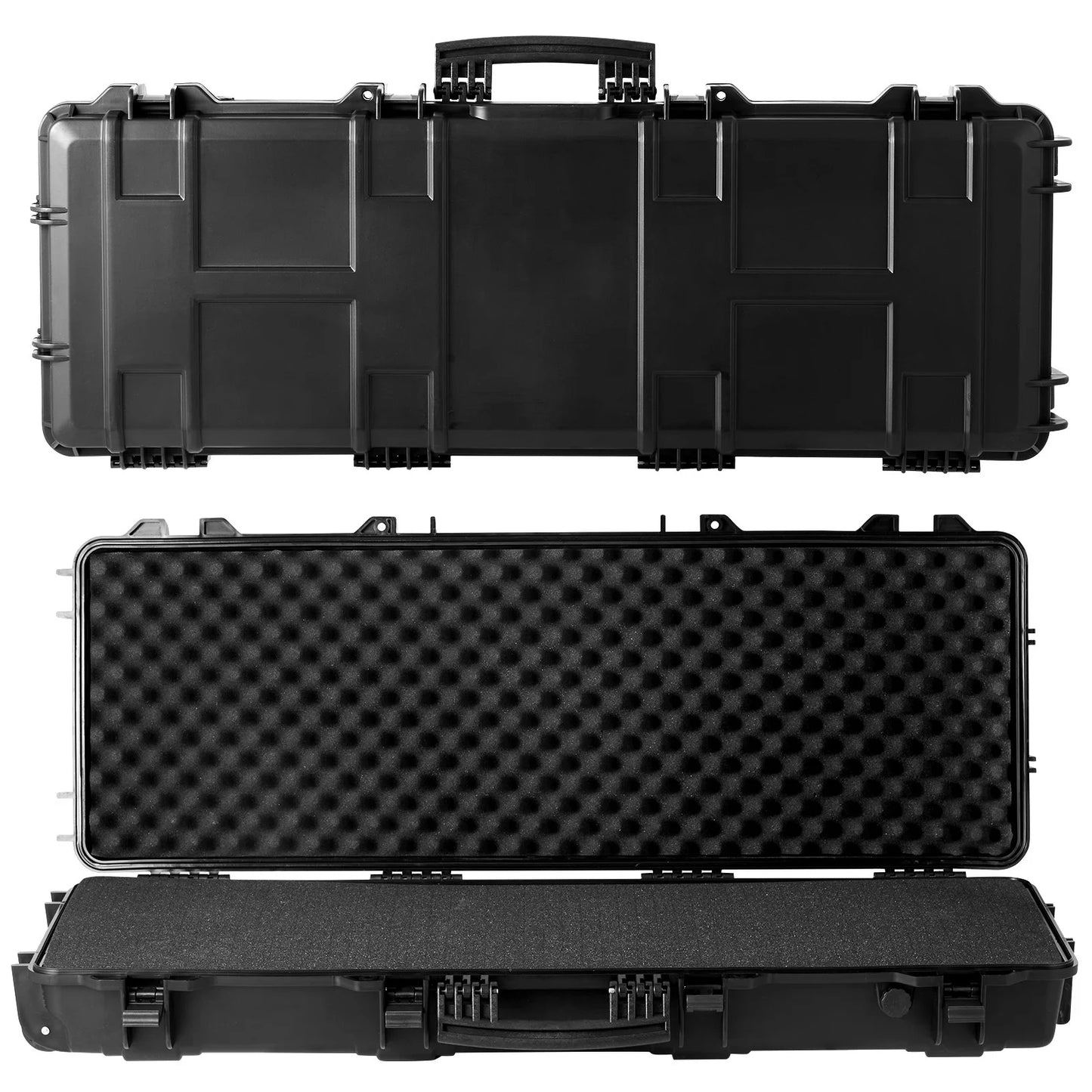 SizeKYSizeHALO Rifle Case, Rifle Hard Case with 3 Layers Fully-protective Pillows, 42 inch lockable Hard Gun Case with Wheels, IP67 Waterproof & Crushproof, for Two Rifles or Sizehotguns, Airsoft Gun