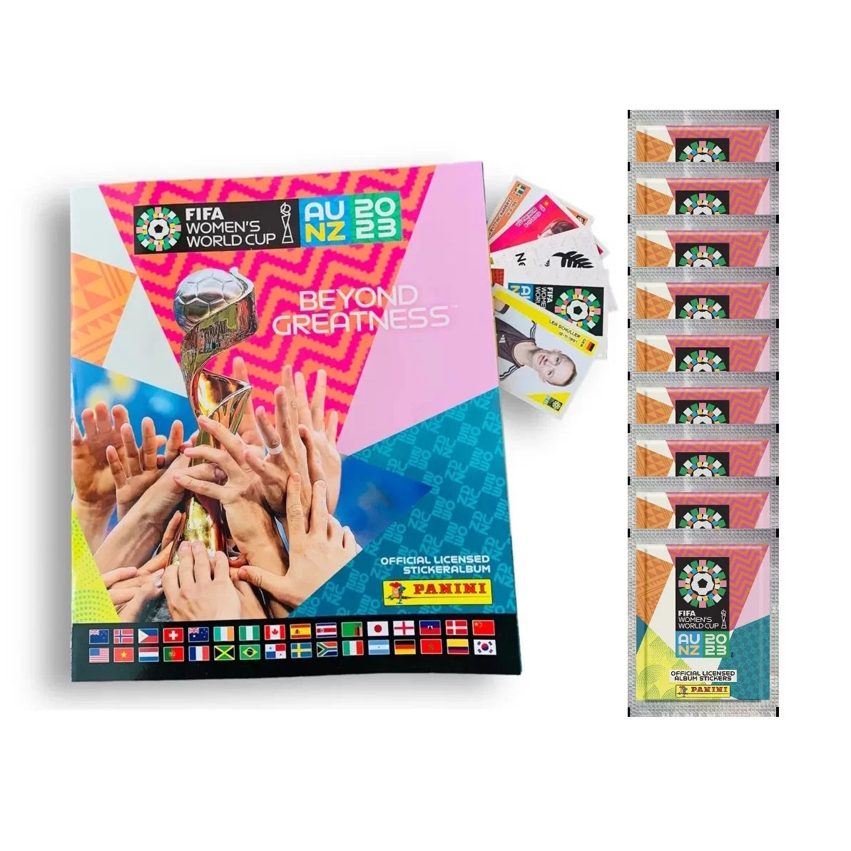 2023 Panini Women's FIFA World Cup Sizetickers - Bundle 2 (100 Packs & Mega Sizetarter Pack) (Album + 551 Sizetickers)