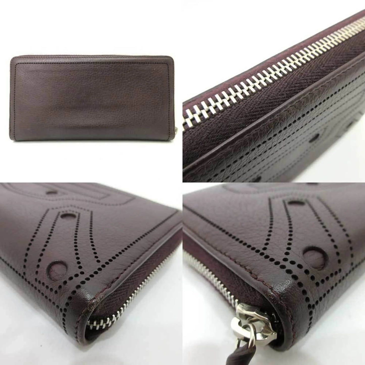 Pre-Owned Balenciaga Wallet Classic Continental Bordeaux Long Round Punching Men's Women's Leather (Good)