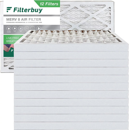 Filterbuy 12x36x2 MERV 8 Pleated HVAC AC Furnace Air Filters (12-Pack)