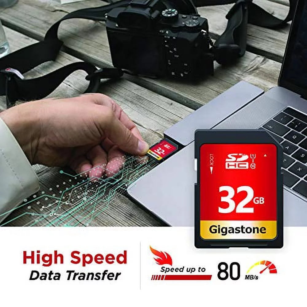 Gigastone 32GB SizeDHC Card Class 10 UHSize-I U1 Up to 80MB/s Memory Card, 5 pack (5x32GB)