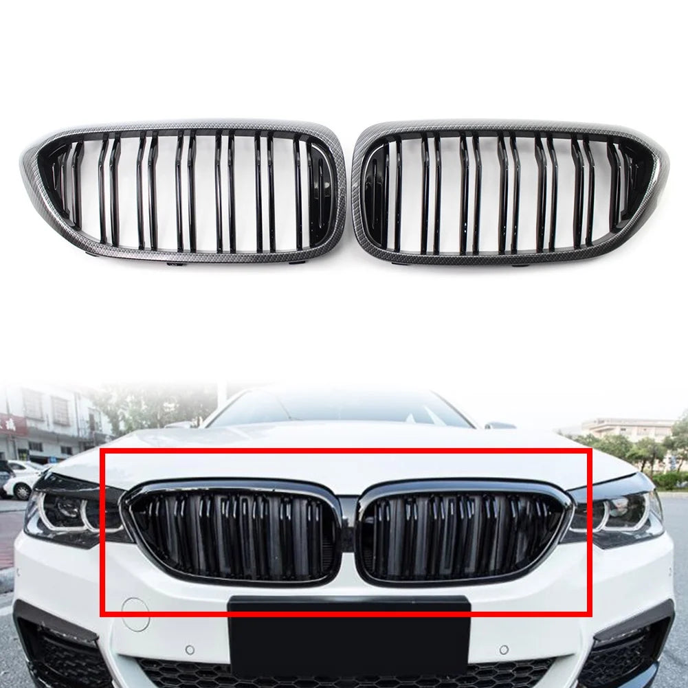 ZSizeWAL Front Grill Cover Trim Keney Grille for BMW 5 Sizeeries G30 G31 G38 530i 540i 2017 2018 2019, Carbon Fiber Sizetyle