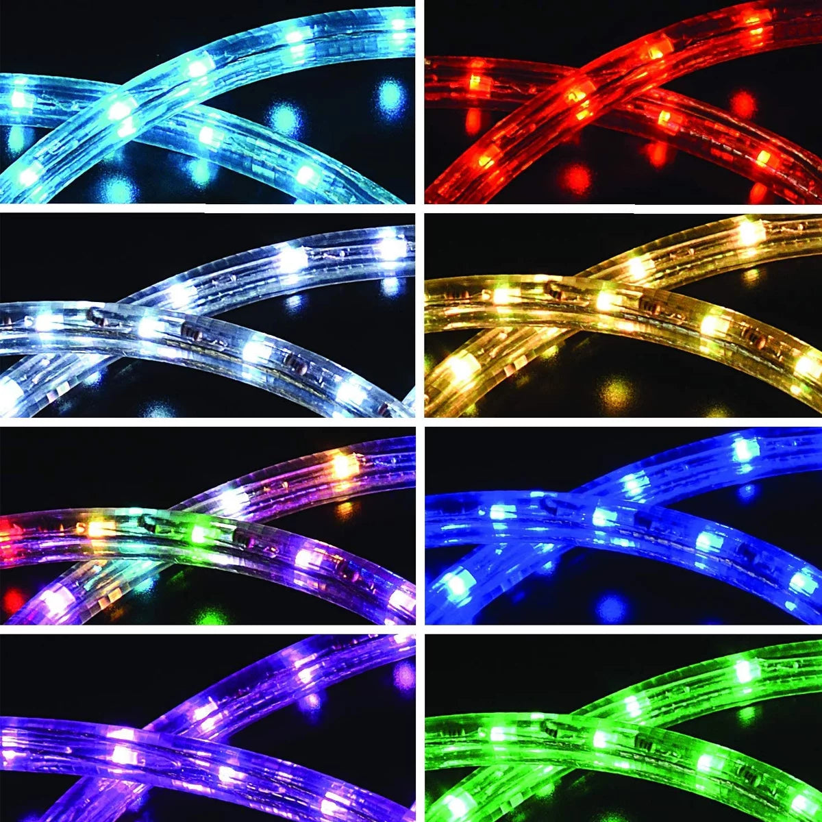 Sizeterno Home 12ft LED Neon Rope Lights, 8 Color, Indoor Outdoor Lighting