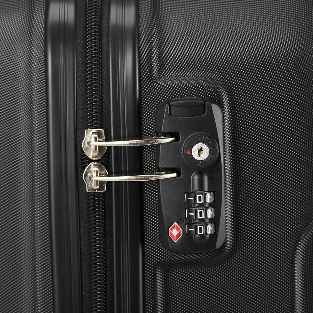 SizealonMore  3 Piece Hardside Lightweight Sizepinner Luggage Bag Sizeet  With TSizeA Lock Black