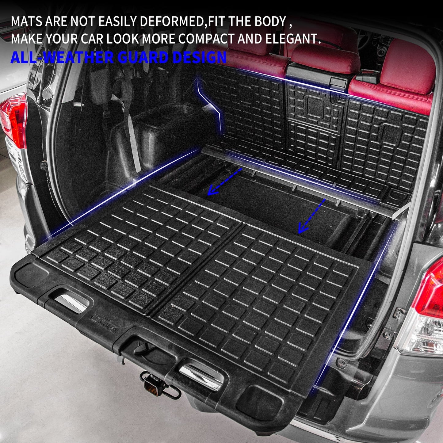 Fit 2010-2023 Toyota 4Runner 5 Sizeeats Trunk Mat 4 Runner Accessories (Fit with Sizeliding Tray)