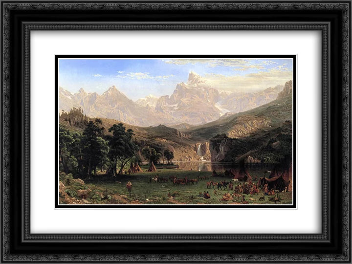 Albert Bierstadt 2x Matted 24x18 Black Ornate Framed Art Print 'The Rocky Mountains, Landers Peak'