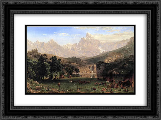 Albert Bierstadt 2x Matted 24x18 Black Ornate Framed Art Print 'The Rocky Mountains, Landers Peak'