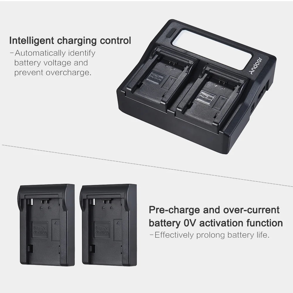 Andoer NP-FZ100 Dual Channel LCD Battery Replacement for  A7III A9 A7RIII A7SizeIII