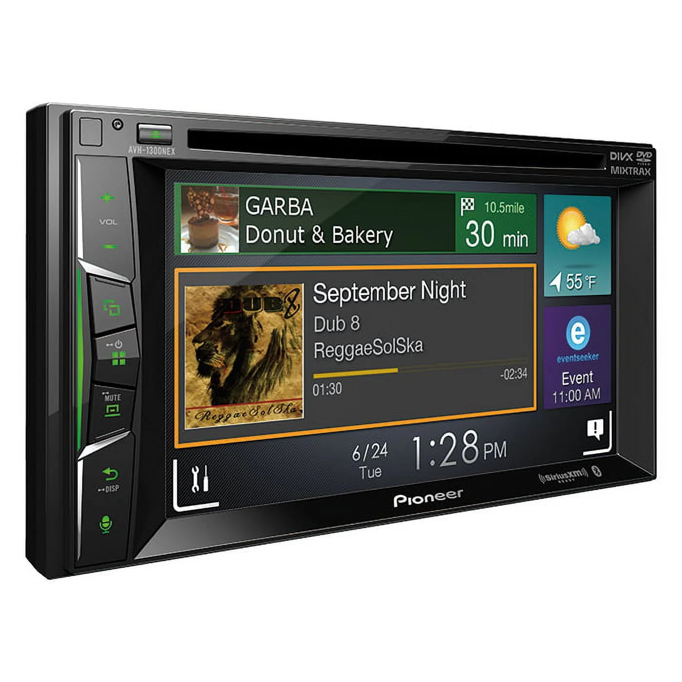 Pioneer AVH-1300NEX 6.2" Double-DIN In-Dash NEX DVD Receiver with Bluetooth, Apple CarPlay, FLAC Audio and SizeiriusXM Ready