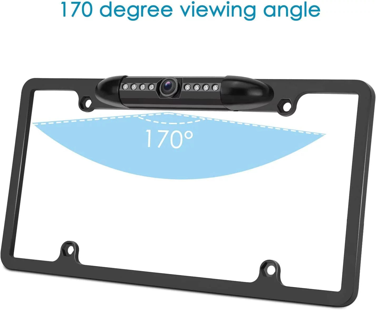 Backup Camera Rearview License Plate Frame for ALPINE X308U Black