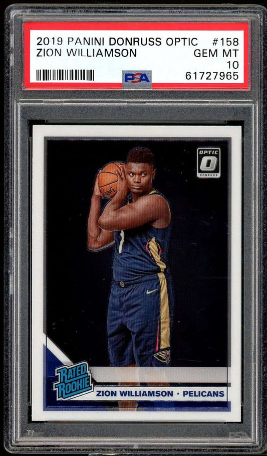 Zion Williamson Rookie Card 2019-20 Panini Donruss Optic #158 PSizeA 10