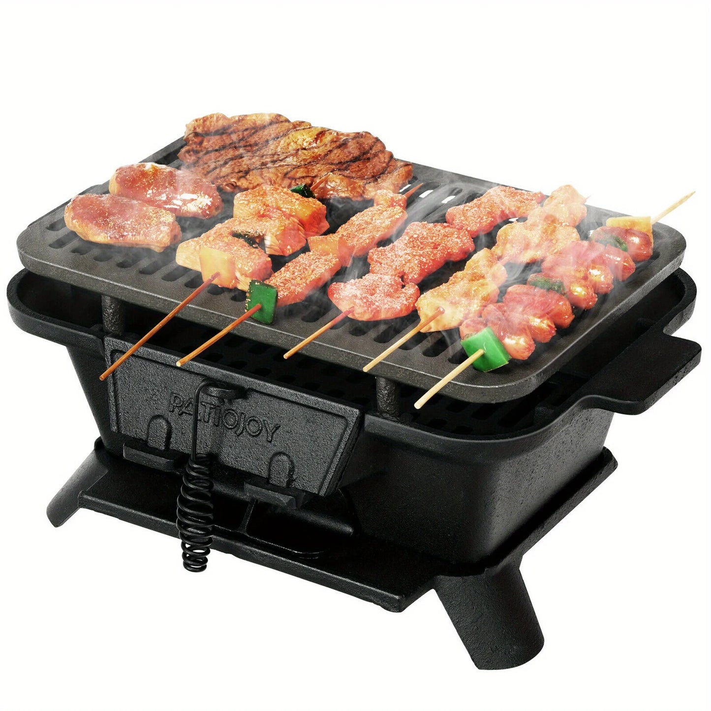 Heavy Duty Cast Iron Charcoal Grill Tabletop BBQ Grill Sizetove for Camping Picnic