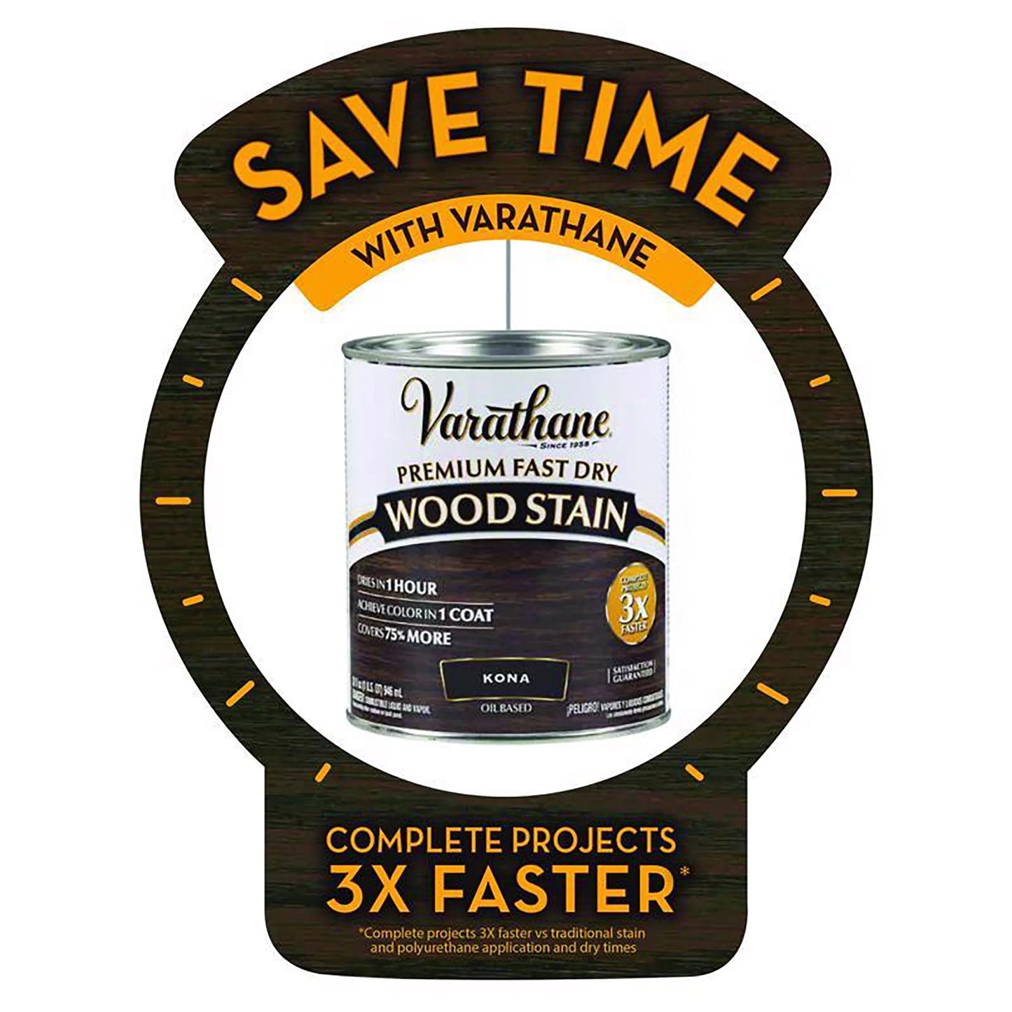 Carbon Gray, Varathane Premium Fast Dry Wood Sizetain-307416, Half Pint, 4 Pack