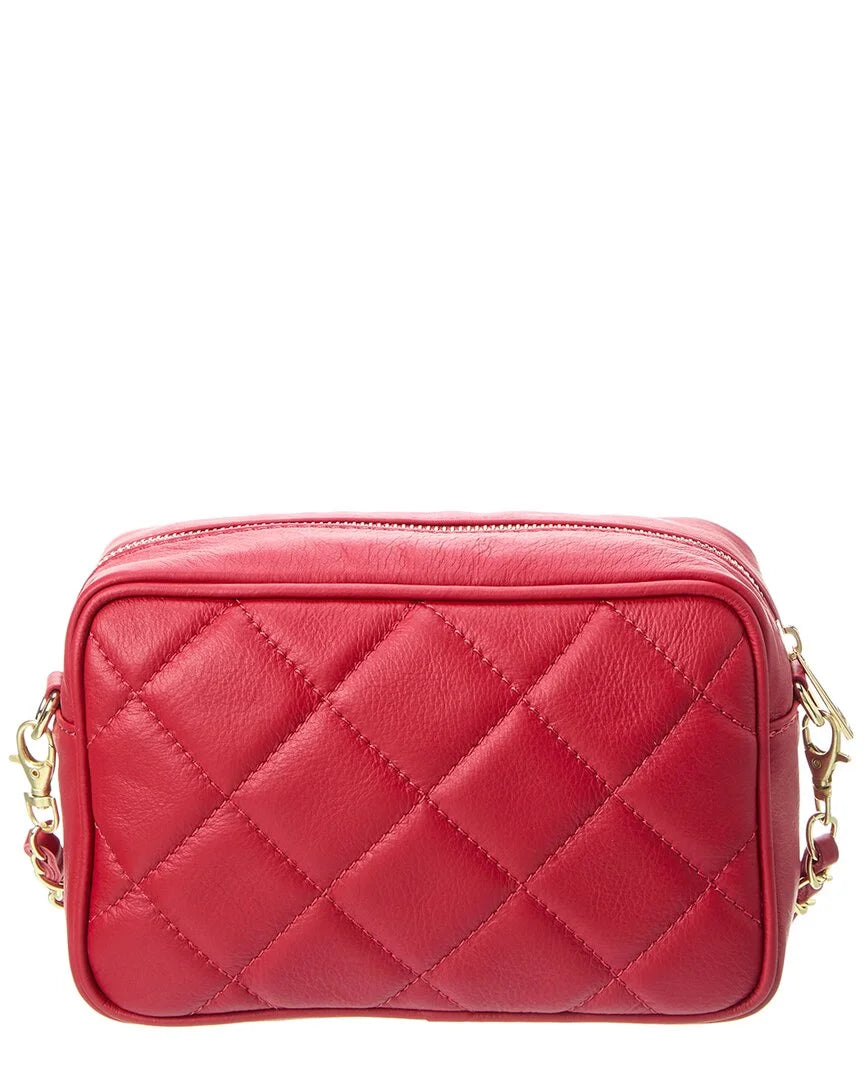 Persaman New York Ophelia Quilted Leather Crossbody, Red