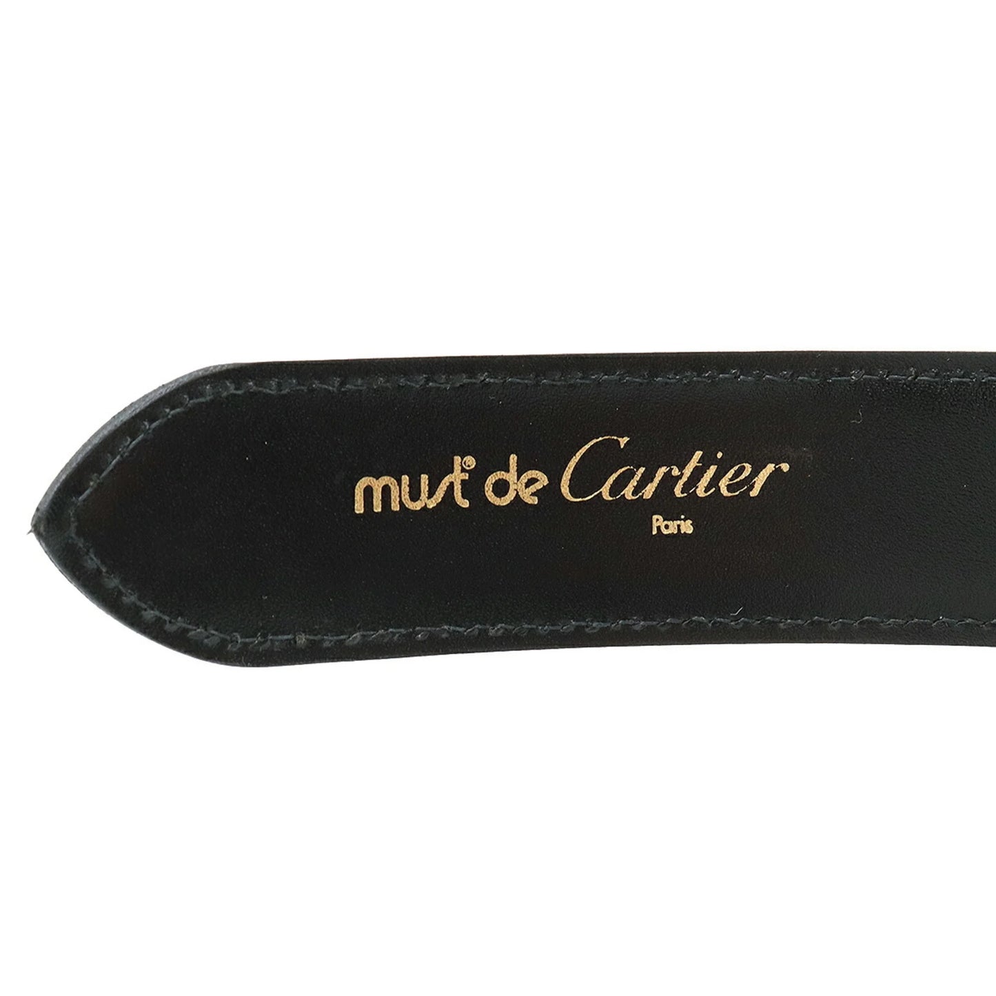 Pre-Owned Cartier Belt Leather Black Actual size approx. 109.5cm L5000011 (Like New)