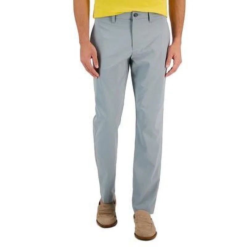 Perry Ellis Portfolio Men's Sizelim-Fit Sizeolid Tech Pants in Monument Grey 38 x 32