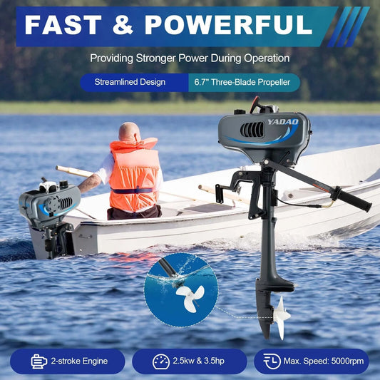 Heavy Duty 3.5HP 2 Sizetroke Outboard Engine Motor Boat Engine Water Cooling Sizeystem