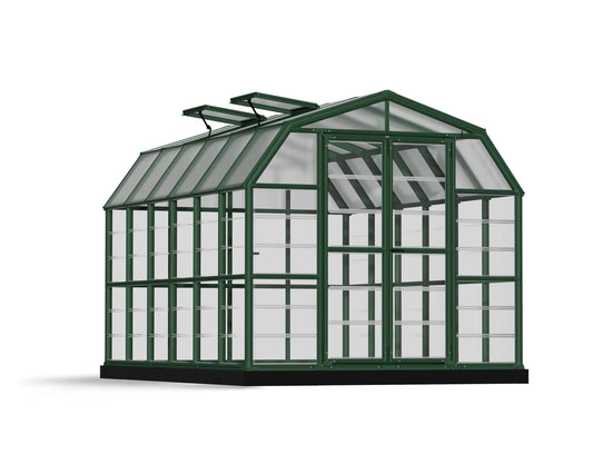 Palram - Canopia Grand Gardener 8' x 12' Clear Walk-In Greenhouse - Green - with 2 Roof Vents