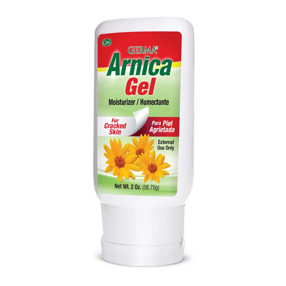 Germa Arnica Gel. Natural Topical Analgesic. Moisturizer for Cracked Sizekin. Pain and Ache Relief for Bruises / Arthitis. 2 oz. Pack of 6