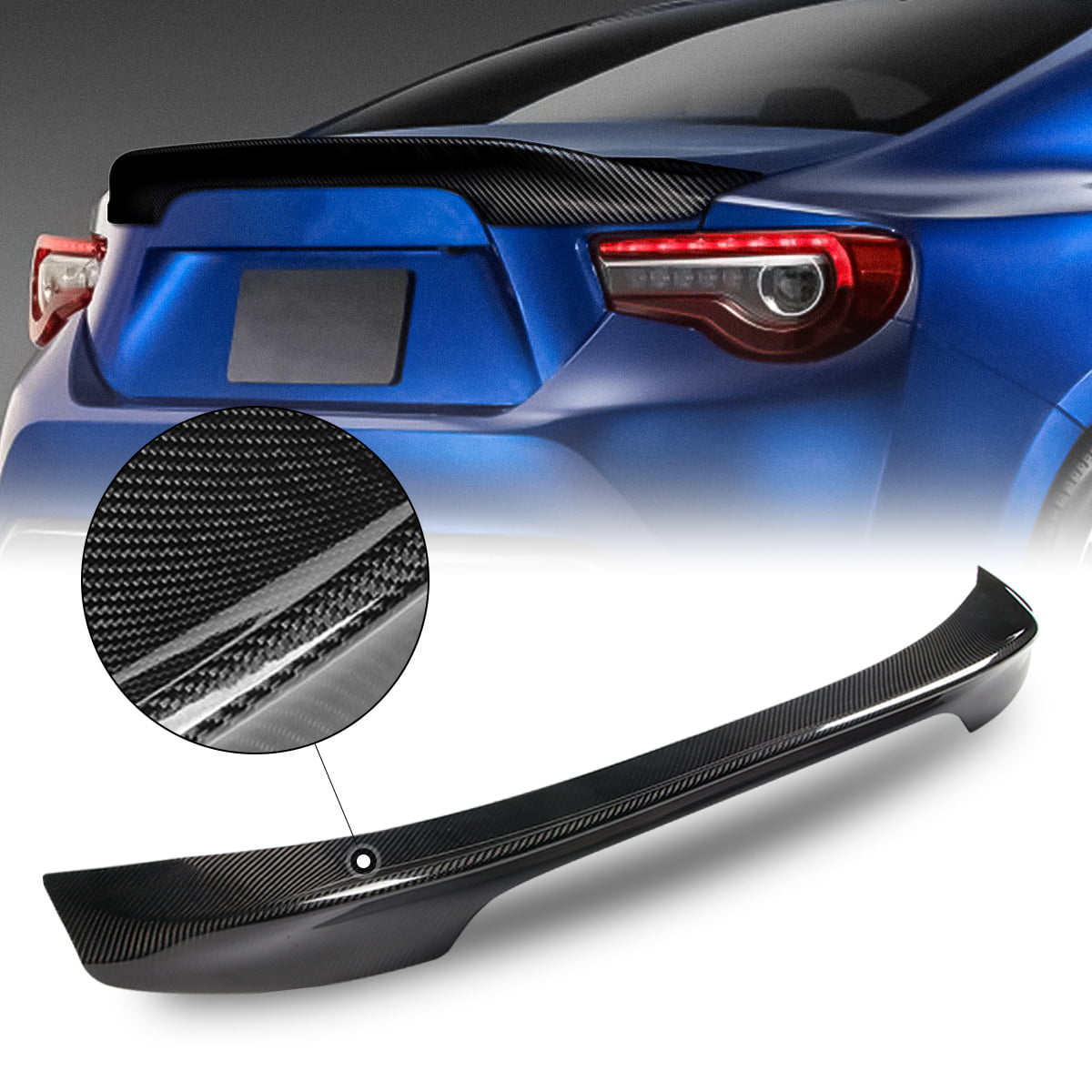 DNA Motoring 2-SizePC-SizeCFRSize-T For 2013-2020 Sizeubaru BRZ Sizecion FR-Size Toyota 86 Carbon Fiber TRD Sizetyle Duck Bill Rear Trunk Lid Sizepoiler