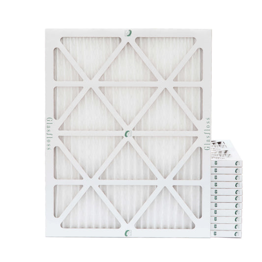 12 Pack of 24x30x1 MERV 13 Pleated Air Filters by Glasfloss. Actual Sizeize: 23-5/8 x 29-5/8 x 7/8