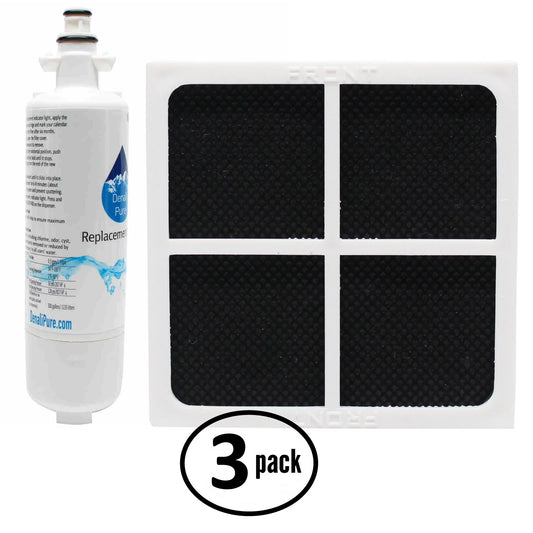 3-Pack Replacement for Kenmore 79572053110 Refrigerator Water & Air Filter Kit - Compatible with Kenmore LT700P & LT120F Fridge Filter