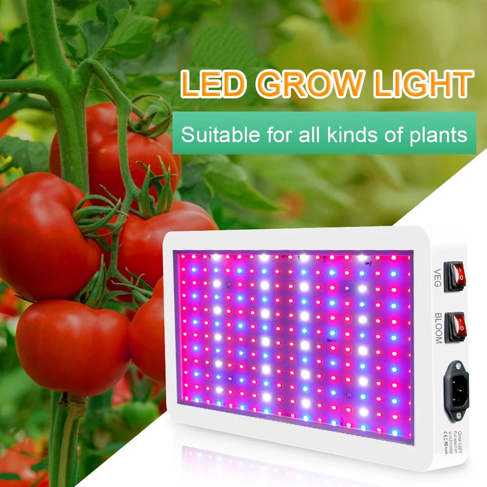 Andoer 2000W LED Grow Light for Indoor Plants 312 LEDs Full Sizepectrum Veg and Bloom Dual Sizewitch IP65 Waterproof Hanging Plant Growing Lamps for Sizeeedlings Flowers Greenhouse