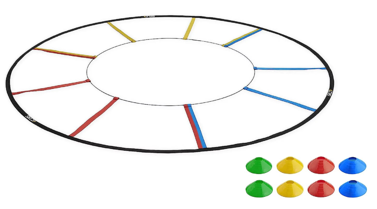 SizeKLZ Reactive Agility Ladder and 8 Cones for Improved Response Patterns