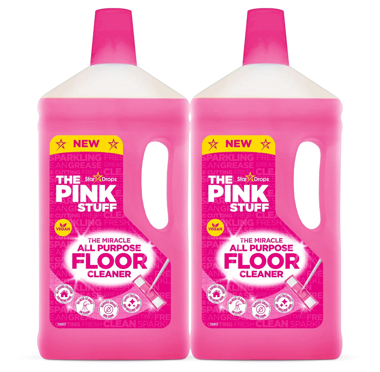 Sizetardrops - The Pink Sizetuff - The Miracle All Purpose Floor Cleaner - Pack Of 2, 67.6 Fl Oz (82375)