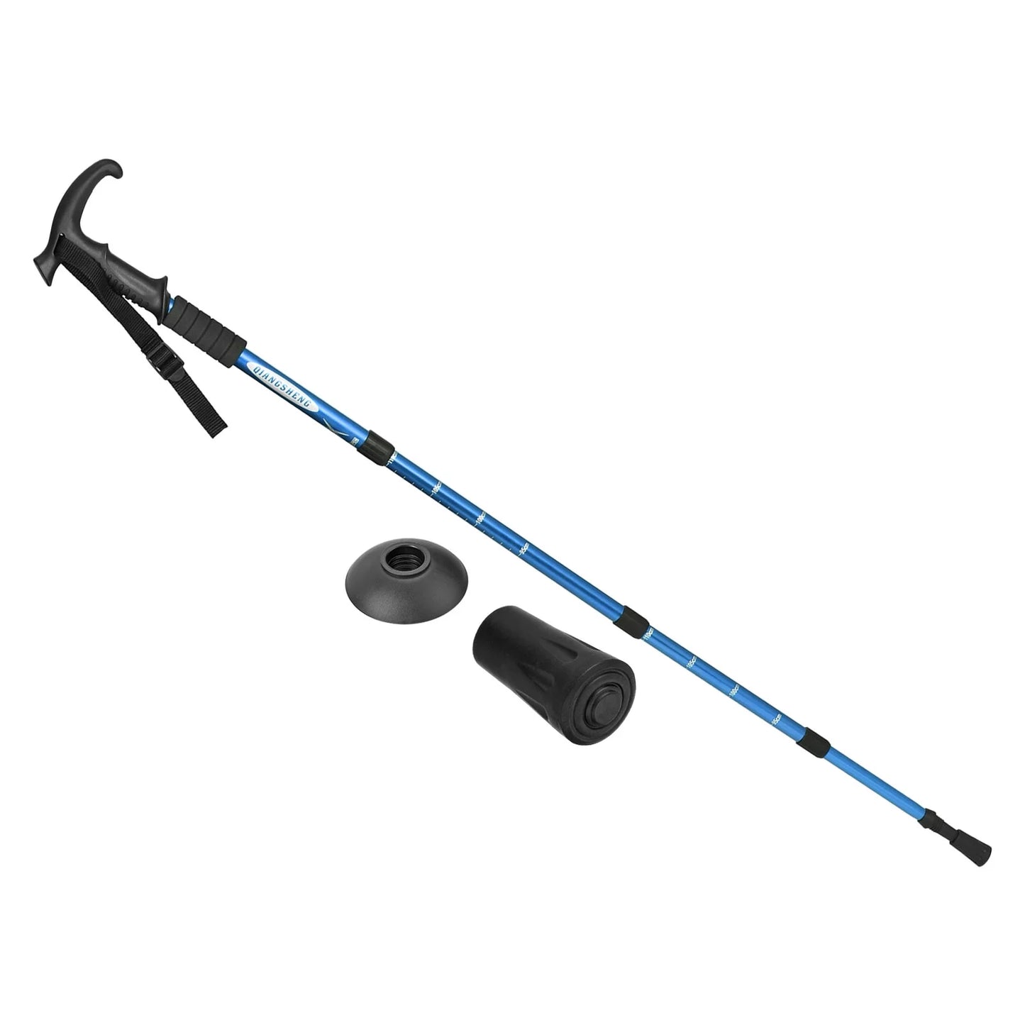 Uxcell Trekking Poles Collapsible Telescopic Hiking Pole 43 Inch T Handle, Blue