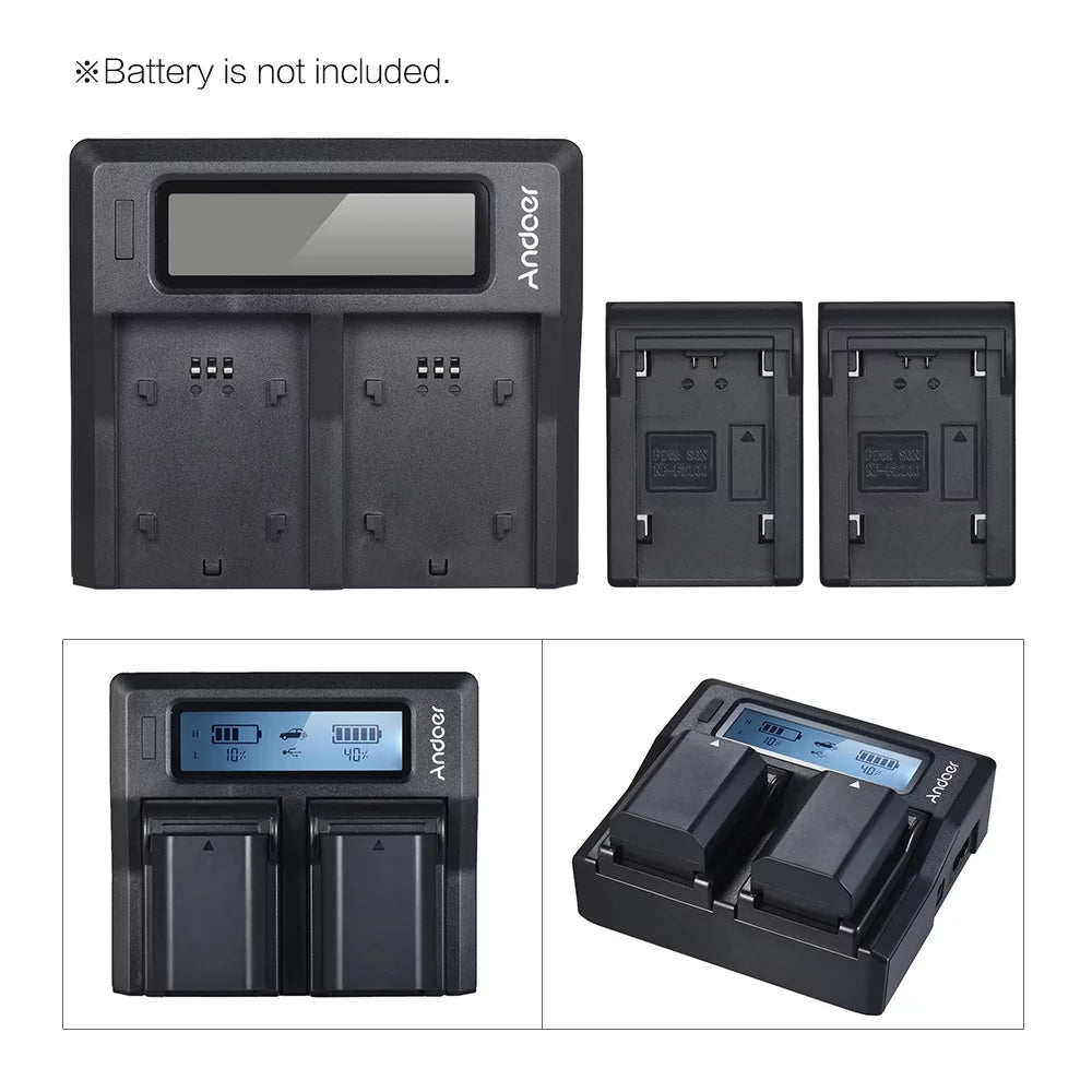 Andoer NP-FZ100 Dual Channel LCD Battery Replacement for  A7III A9 A7RIII A7SizeIII