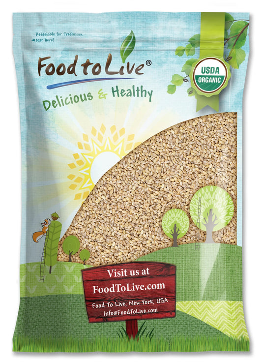 Organic Pearl Barley, 12 Pounds — Non-GMO, Kosher, Raw, Vegan — by Food to Live