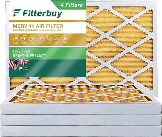 Filterbuy 16x36x2 MERV 11 Pleated HVAC AC Furnace Air Filters (4-Pack)