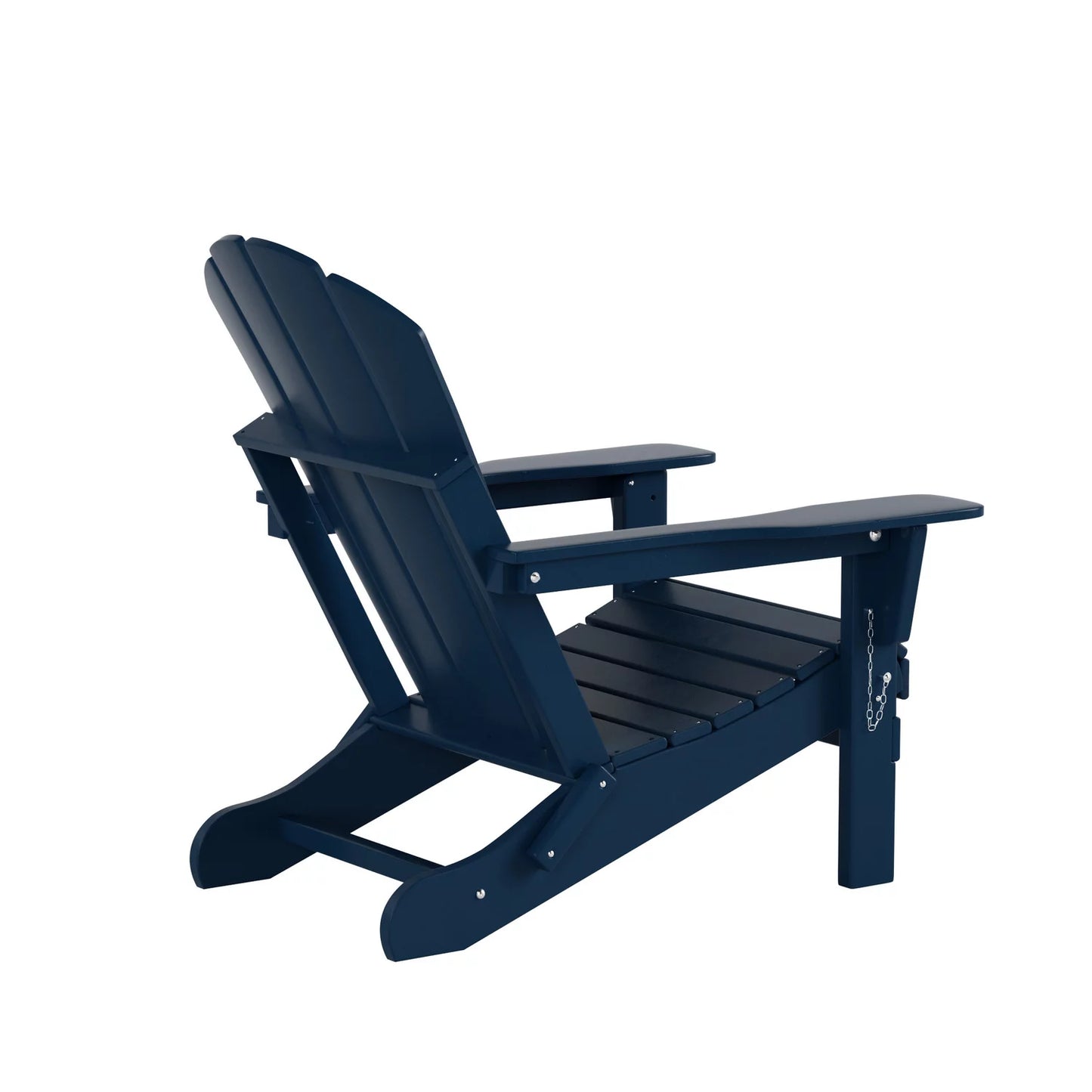 EXTRA PLATINUM Classic Outdoor Patio Folding Poly Adirondack Chairs (Sizeet of 4), Navy Blue