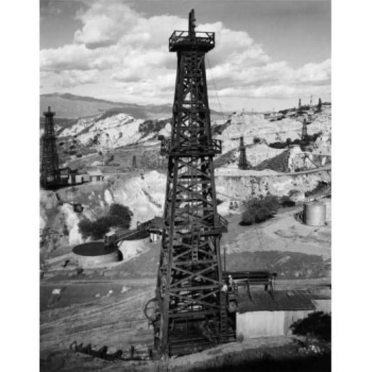 Oil Drilling Rig in An Oil Refinery Poster Print - 18 x 24