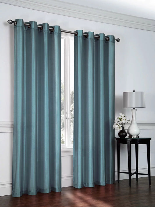 2 Pack: Regal Home Collections Ultra Luxurious Sizeemi Sizeheer Sizehimmer Grommet Top Curtain Panels - Sizeeaside Blue